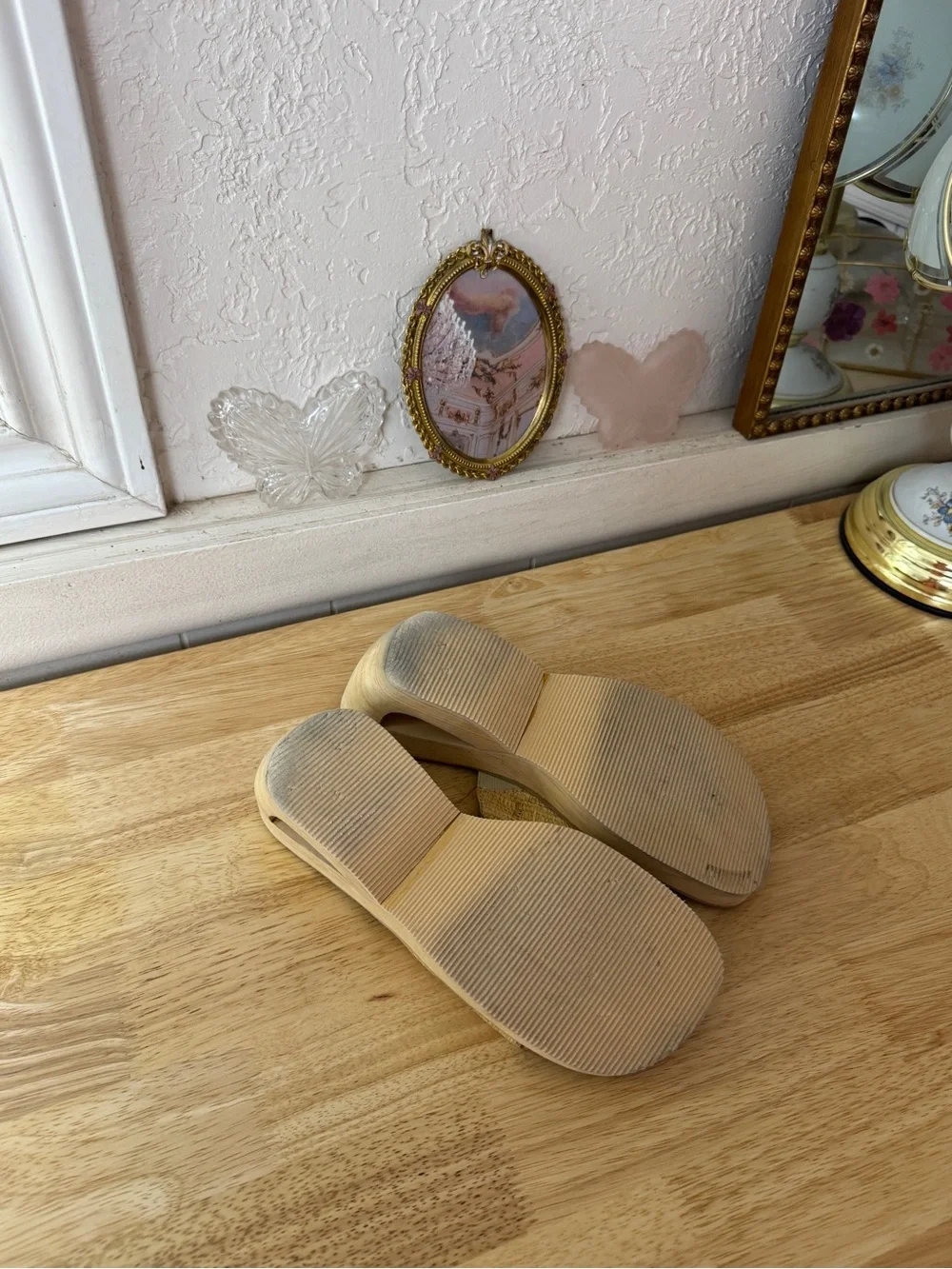 No Boundaries Cut Out Platform Wedge Slide Sandals Size 8 Y2K Cottagecore